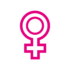 disegno del simbolo femminile in rosa