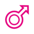 disegno del simbolo maschile in rosa